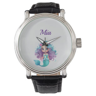 Anpassat namn för lila sjöjungfru armbandsur