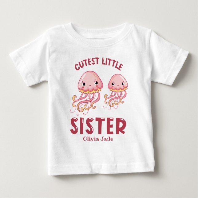 Anpassat namn för liten syster t shirt (Framsida)