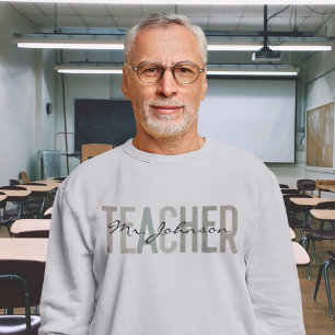 Anpassat namn för Ljusare Manar Retro Teacher-utvä T Shirt
