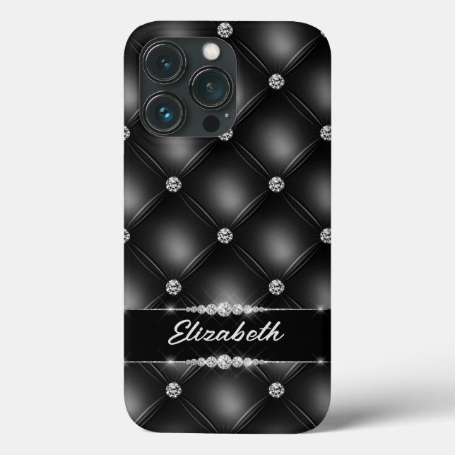 Anpassat namn för Luxury Black Bling Gnistra Diamo (Baksida)