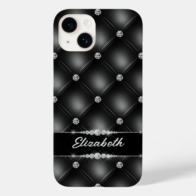 Anpassat namn för Luxury Black Bling Gnistra Diamo (Baksida)