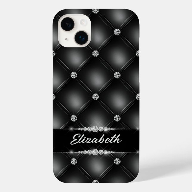 Anpassat namn för Luxury Black Bling Gnistra Diamo (Baksida)