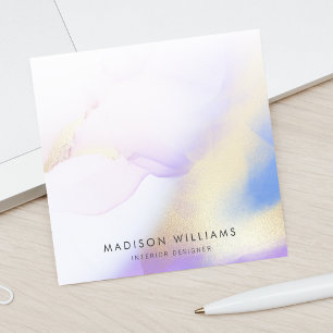 Anpassat namn för Luxury Watercolor Lilac Guld Post-it Block