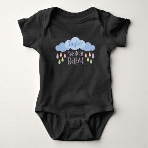 Anpassat namn för Magic Baby Pastel Rain & Cloud T Shirt