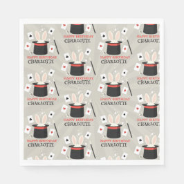 Anpassat namn för Magic Show Magician Kids Birthda Pappersservett