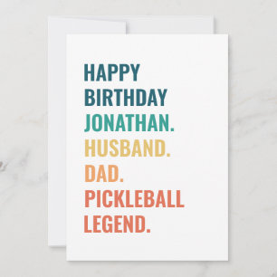 Anpassat namn för make Pappa Pickleball Legend Föd Kort