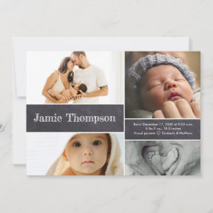 Anpassat namn för många baby-fotokollage för kalkk meddelande