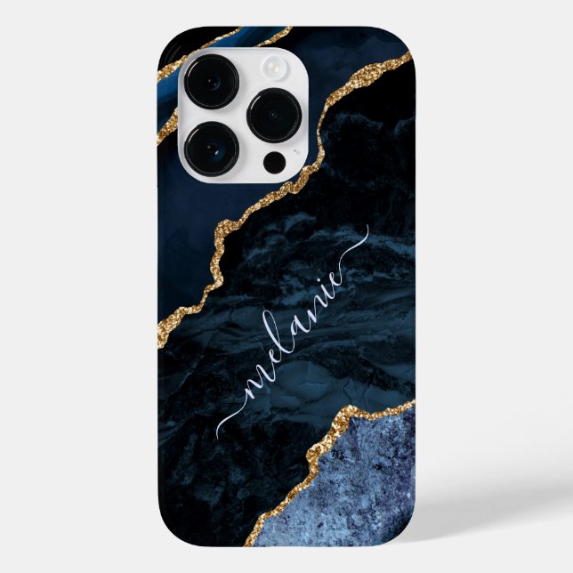 Anpassat namn för marble Guld iphone case (Baksida)