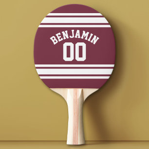 Anpassat namn för Maroon och White Jersey Rand Pingisracket