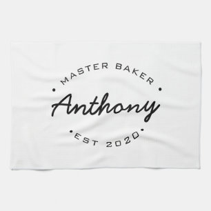 Anpassat namn för Master Baker-etablerat år Kökshandduk