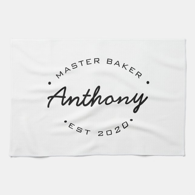 Anpassat namn för Master Baker-etablerat år Kökshandduk (Horisontell)