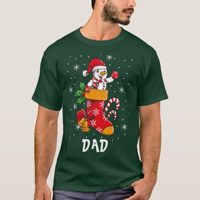 Anpassat namn för matchande familje-jul i Pappa T Shirt (Framsida)