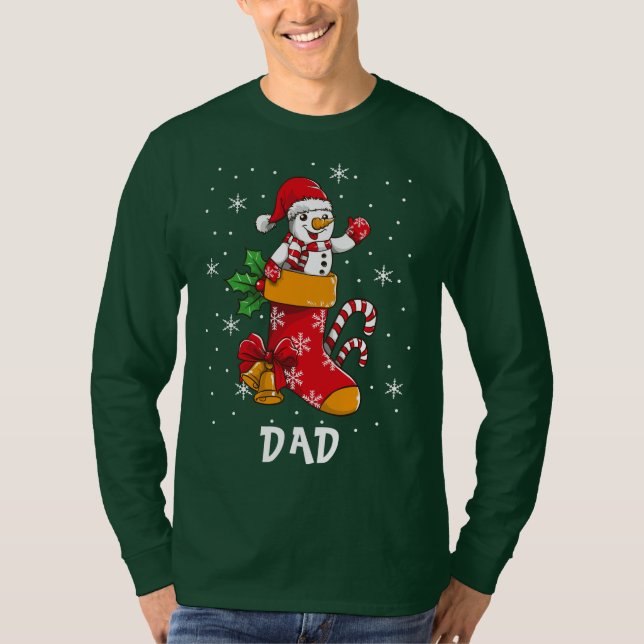 Anpassat namn för matchande familje-jul i Pappa T Shirt (Framsida)
