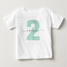 Anpassat namn för Mint Polka dots 2:a födelsedagen T Shirt
