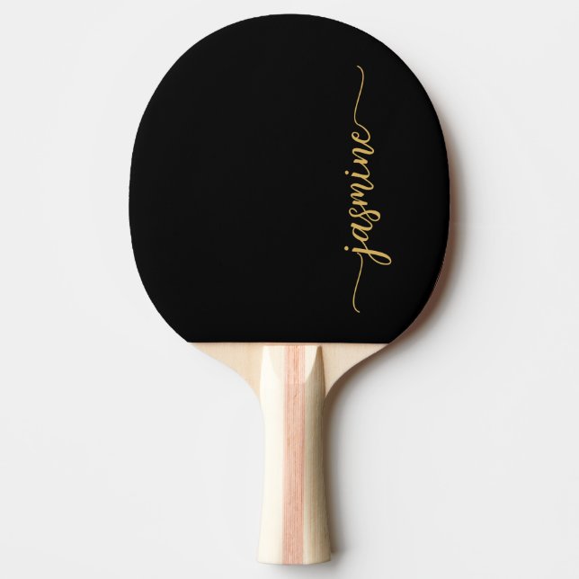 Anpassat namn för Modern Black Guld Namnteckning s Pingisracket (Framsidan)