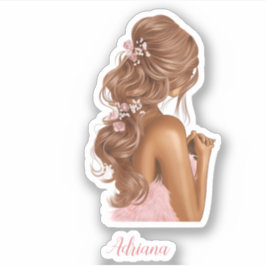 Anpassat namn för modern Blommigt för Snyggt för k Klistermärken