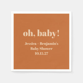 Anpassat namn för modern Cute Terracotta Baby Show Pappersservett