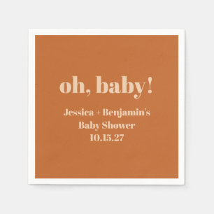 Anpassat namn för modern Cute Terracotta Baby Show Pappersservett