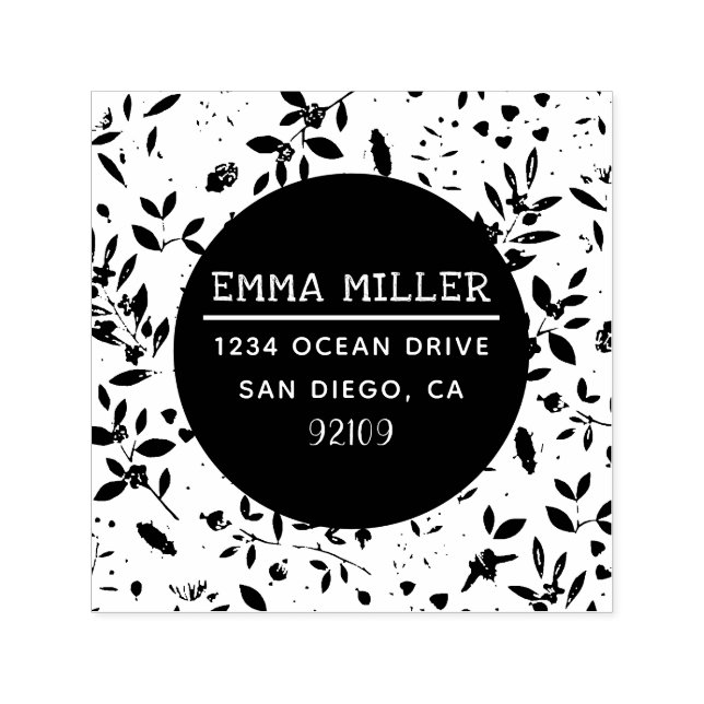 Anpassat namn för modern Garden-utskrift, Returadr Självfärgande Stämpel (Design)