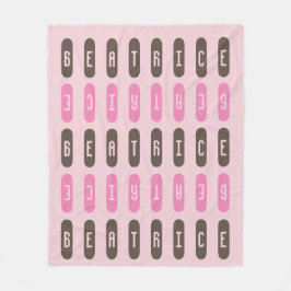 Anpassat namn för modern geometrisk Rosa Grått Fleecefilt