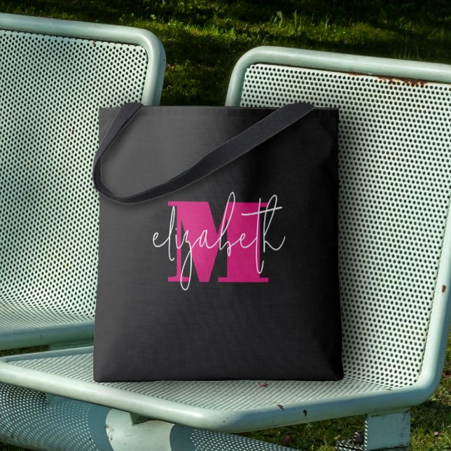 Anpassat namn för Modern Monogram Tygkasse (Custom Tote Bag by PartyInvitationShop.com)