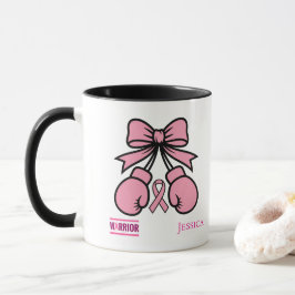 Anpassat namn för modern Rosa Breast Cancer Warrio Mugg