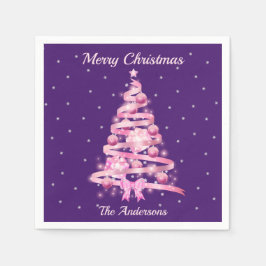 Anpassat namn för Modern Rosa Julgran Pappersservett