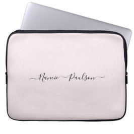 Anpassat namn för modernt, minimalistiskt Rosa Laptop Fodral