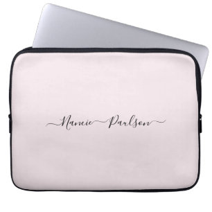 Anpassat namn för modernt, minimalistiskt Rosa Laptop Fodral