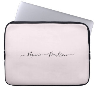 Anpassat namn för modernt, minimalistiskt Rosa Laptop Fodral