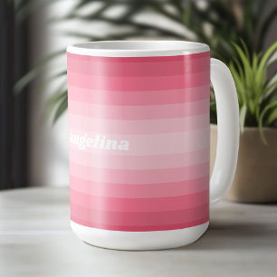 Anpassat namn för Modet Retro stripe Mönster Kaffemugg