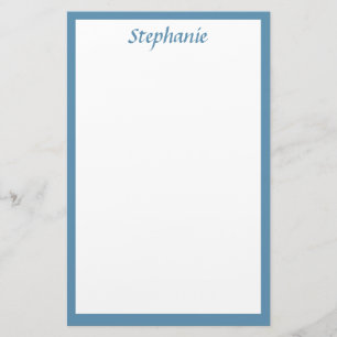 Anpassat namn för monogram Färg Dusty Blue Bröllop Brevpapper