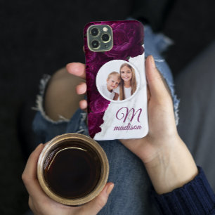 Anpassat namn för monogram foto Modern Blommigt Ma