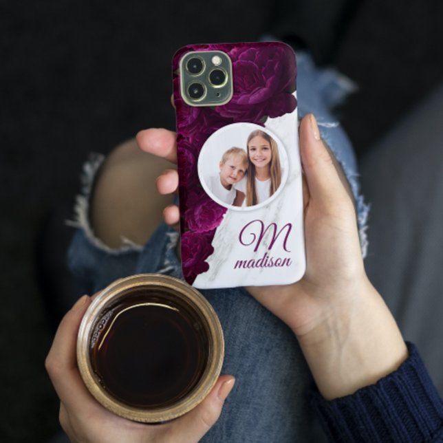 Anpassat namn för monogram foto Modern Blommigt Ma (Skapare uppladdad)