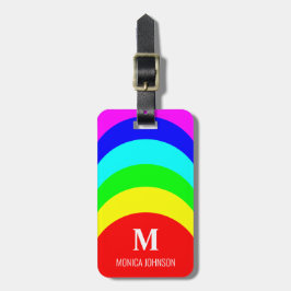 Anpassat namn för monogram Rainbow Rand Bagagebricka