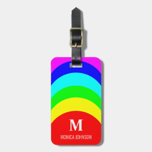 Anpassat namn för monogram Rainbow Rand Bagagebricka