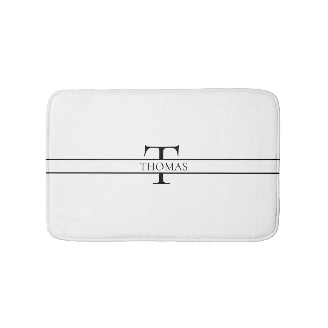 Anpassat namn för Monogrammed Personlig för elegan Badrumsmatta (Framsidan)