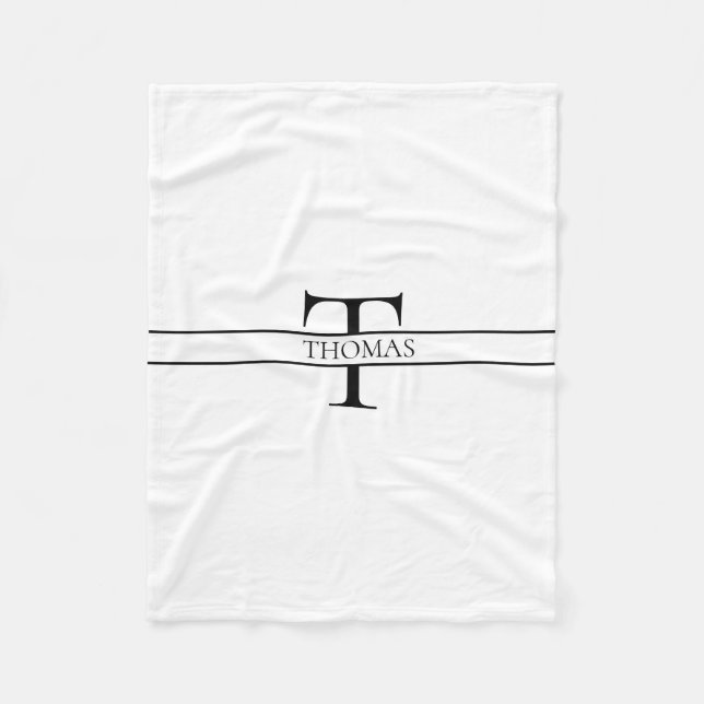 Anpassat namn för Monogrammed Personlig för elegan Fleecefilt (Framsidan)