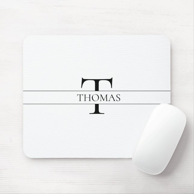 Anpassat namn för Monogrammed Personlig för elegan Musmatta (Med mus)