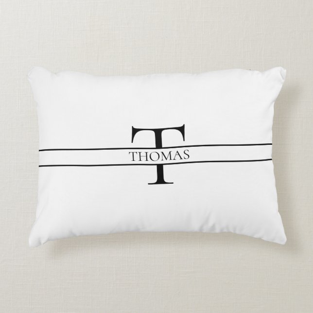 Anpassat namn för Monogrammed Personlig för elegan Prydnadskudde (Framsidan)