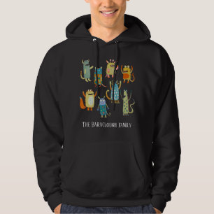 Anpassat namn för monsterfamilj hoodie