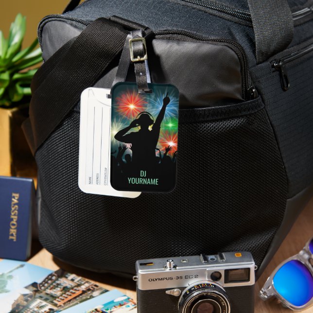 Anpassat namn för Music DJ Bagagebricka (Framsida & Baksida)
