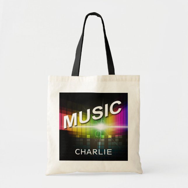 Anpassat namn för Music Illustration tote bags Tygkasse (Framsidan)