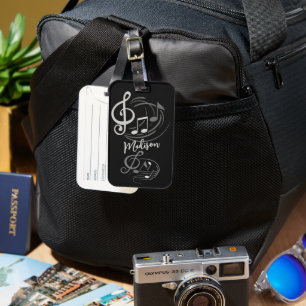 Anpassat namn för musik noter bagagebricka