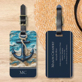 Anpassat namn för Nautical Anchor Beach Bagagebricka
