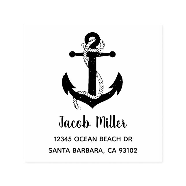 Anpassat namn för nautisk navigeringsankarpunkt, R Självfärgande Stämpel (Design)