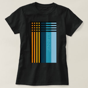 Anpassat namn för orange Gult Grönt Blue Black Ran T Shirt