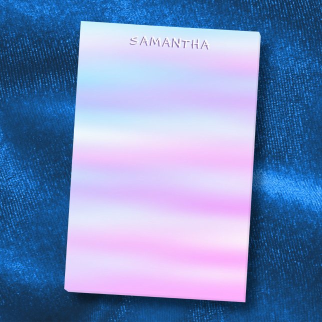 Anpassat namn för övertoningsvattenfärg för rosa b post-it block (Skapare uppladdad)