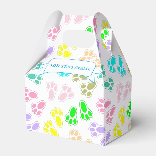 Anpassat namn för påskhare Feet Mönster Presentaskar (Framsidan Sidan)
