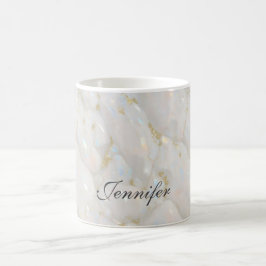 Anpassat namn för Pastel Eleganr Opal Stone Kaffemugg
